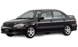 2D коврики EVA в салон и багажник на Mitsubishi Lancer IX Cedia седан, правый руль (2000-2003)